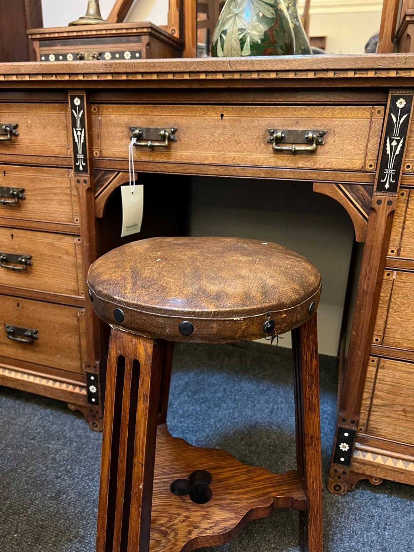 An Aesthetic walnut inlaid dressing table, - Image 19 of 20