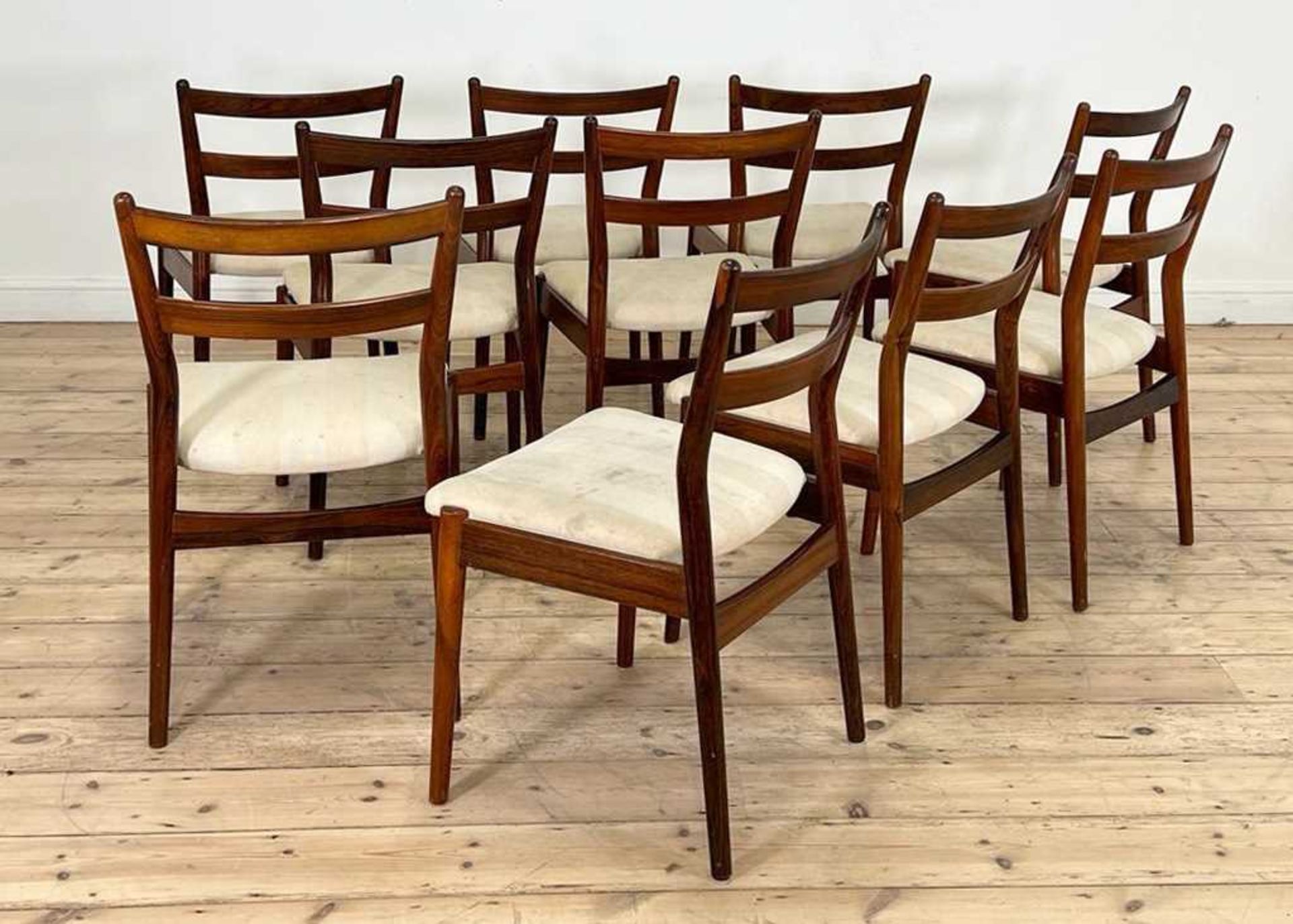 A set of ten Danish 'Model 460' rosewood dining chairs, - Image 8 of 8