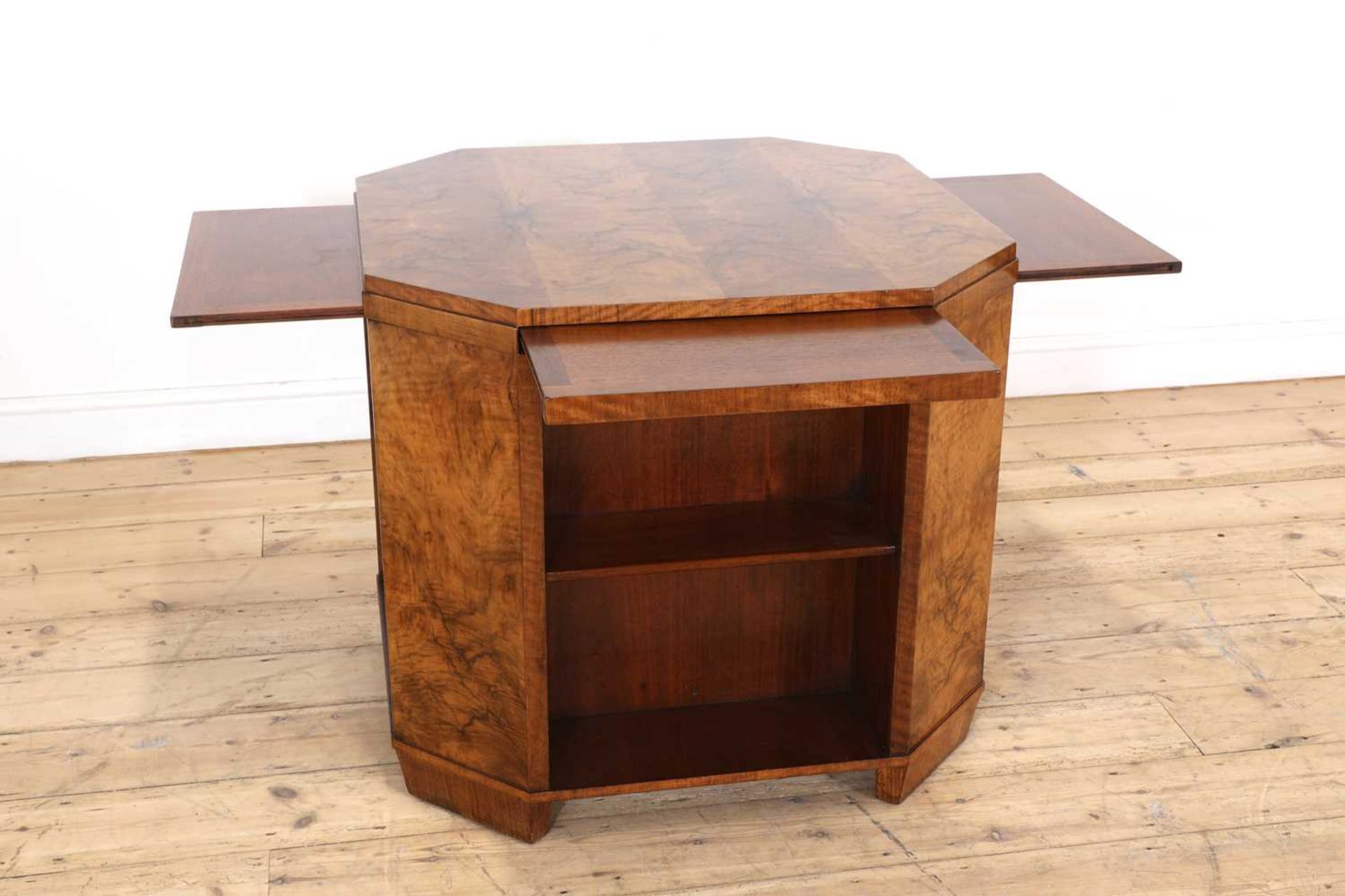 An Art Deco walnut centre table, - Image 3 of 4