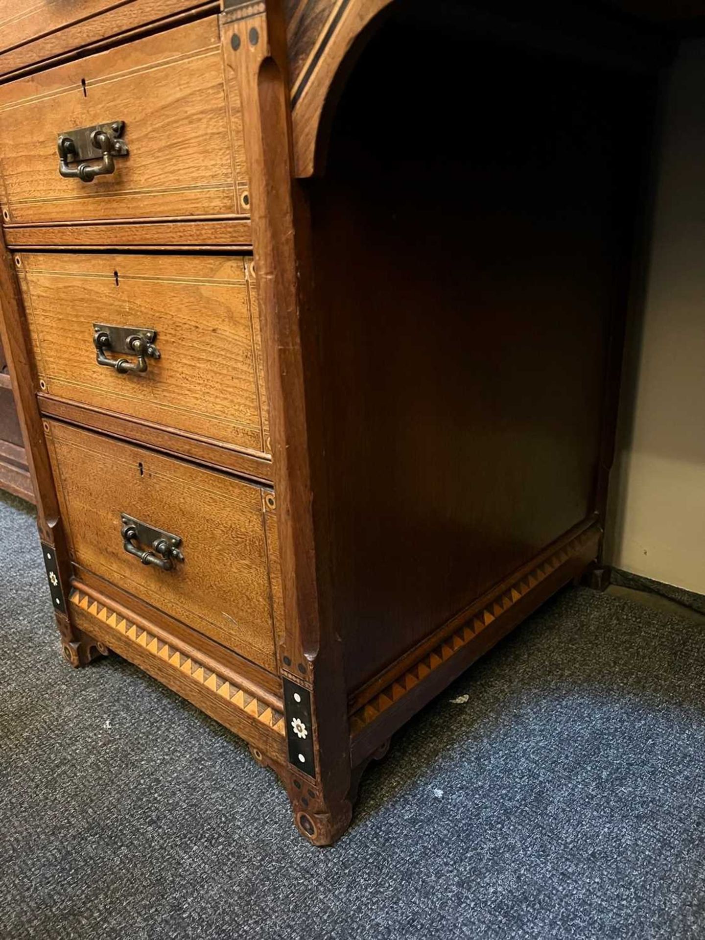 An Aesthetic walnut inlaid dressing table, - Image 12 of 20