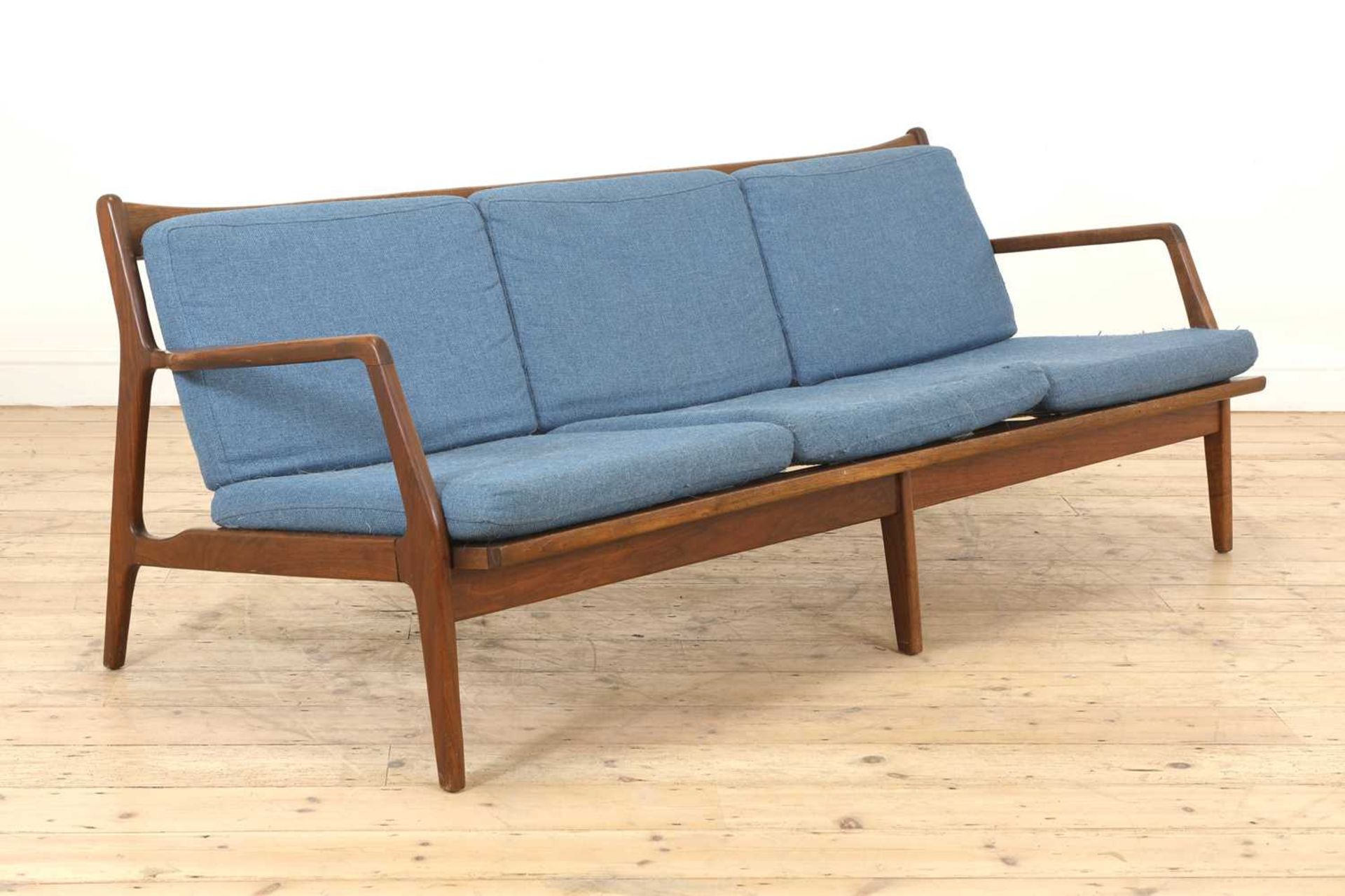 A Danish teak and beech settee,