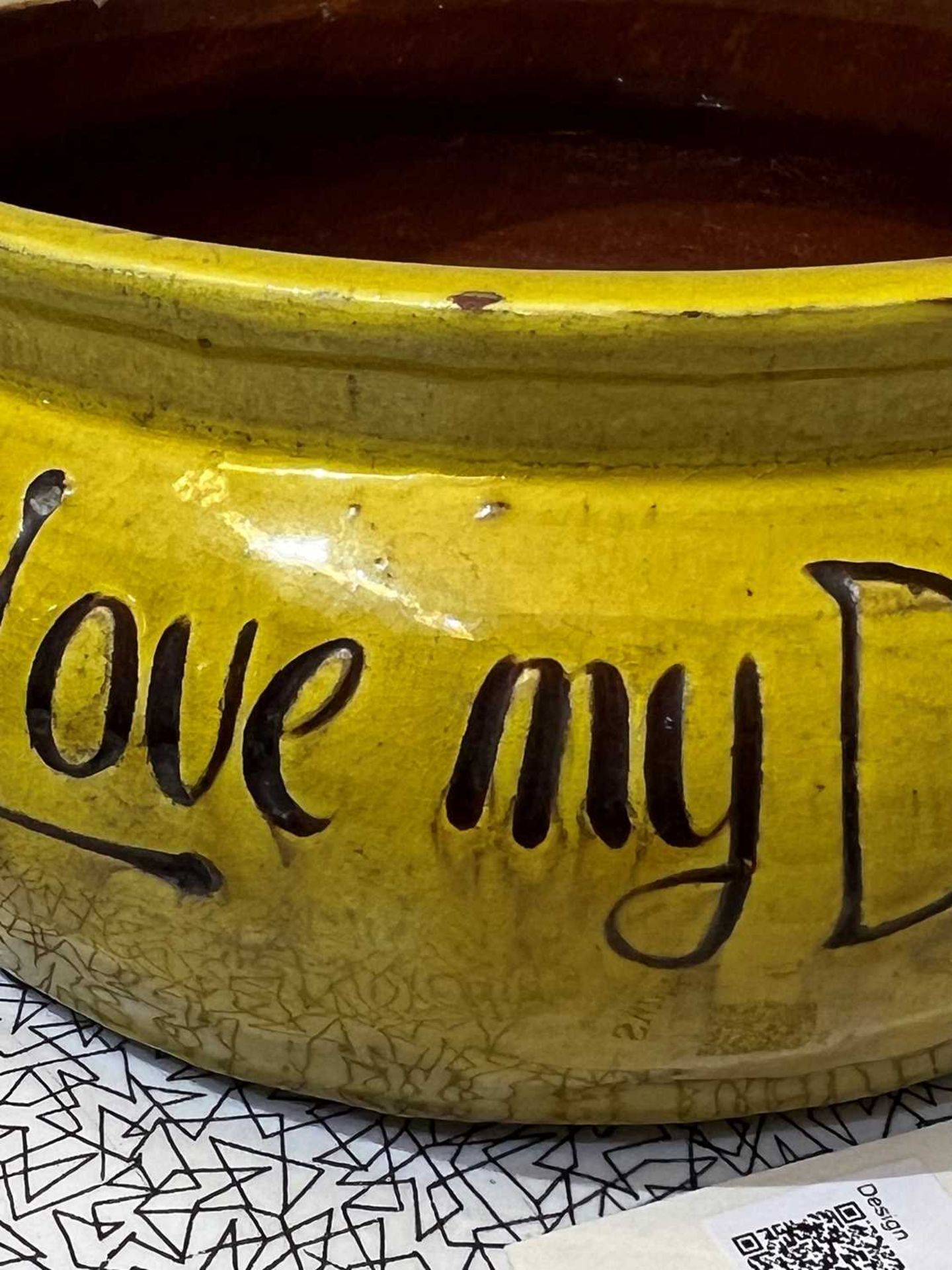 A rare Liberty & Co. yellow pottery dog bowl, - Image 6 of 9