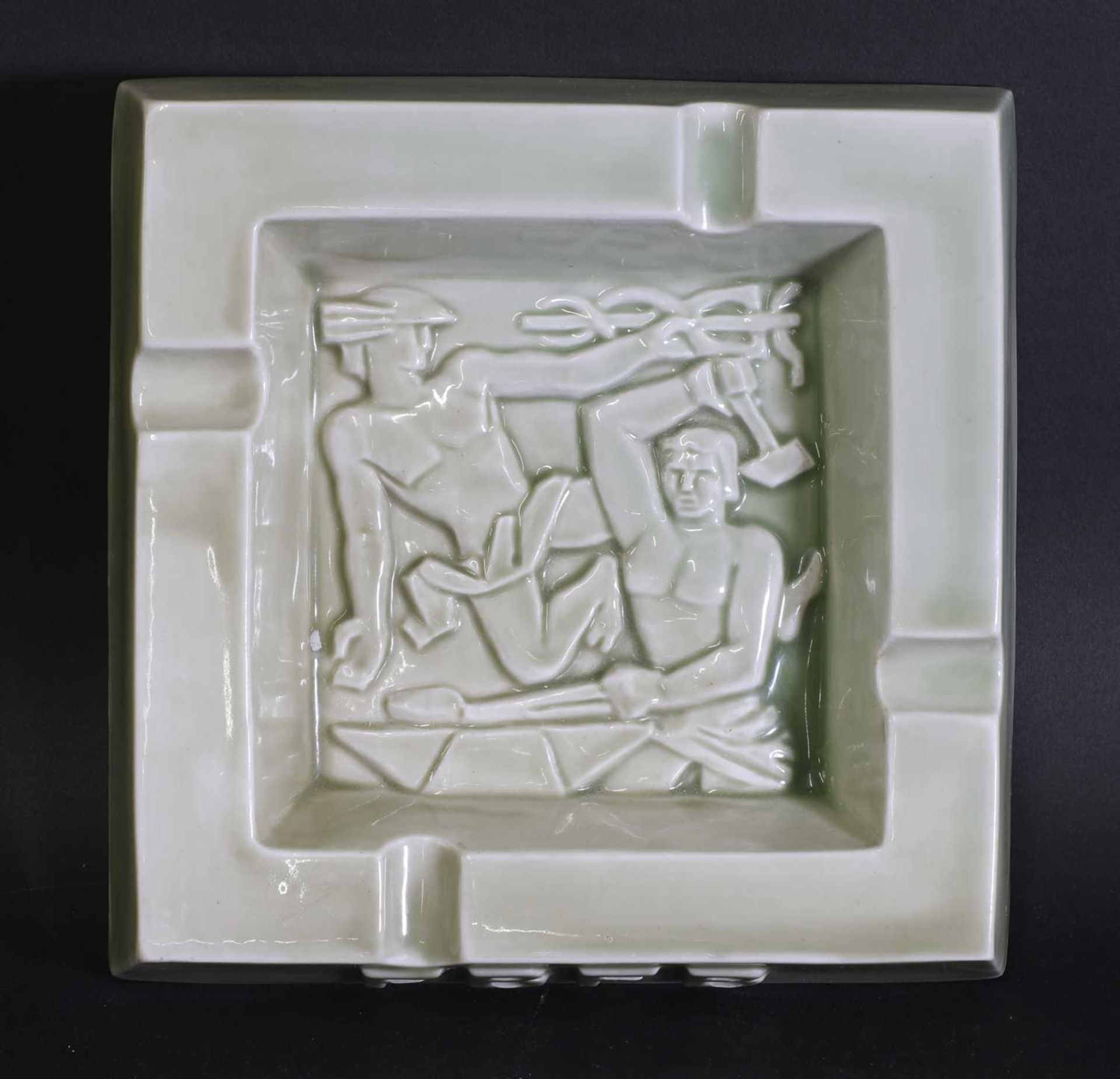 A Forges & Boulonneries Fernand-Belliard pottery ashtray, - Image 2 of 3