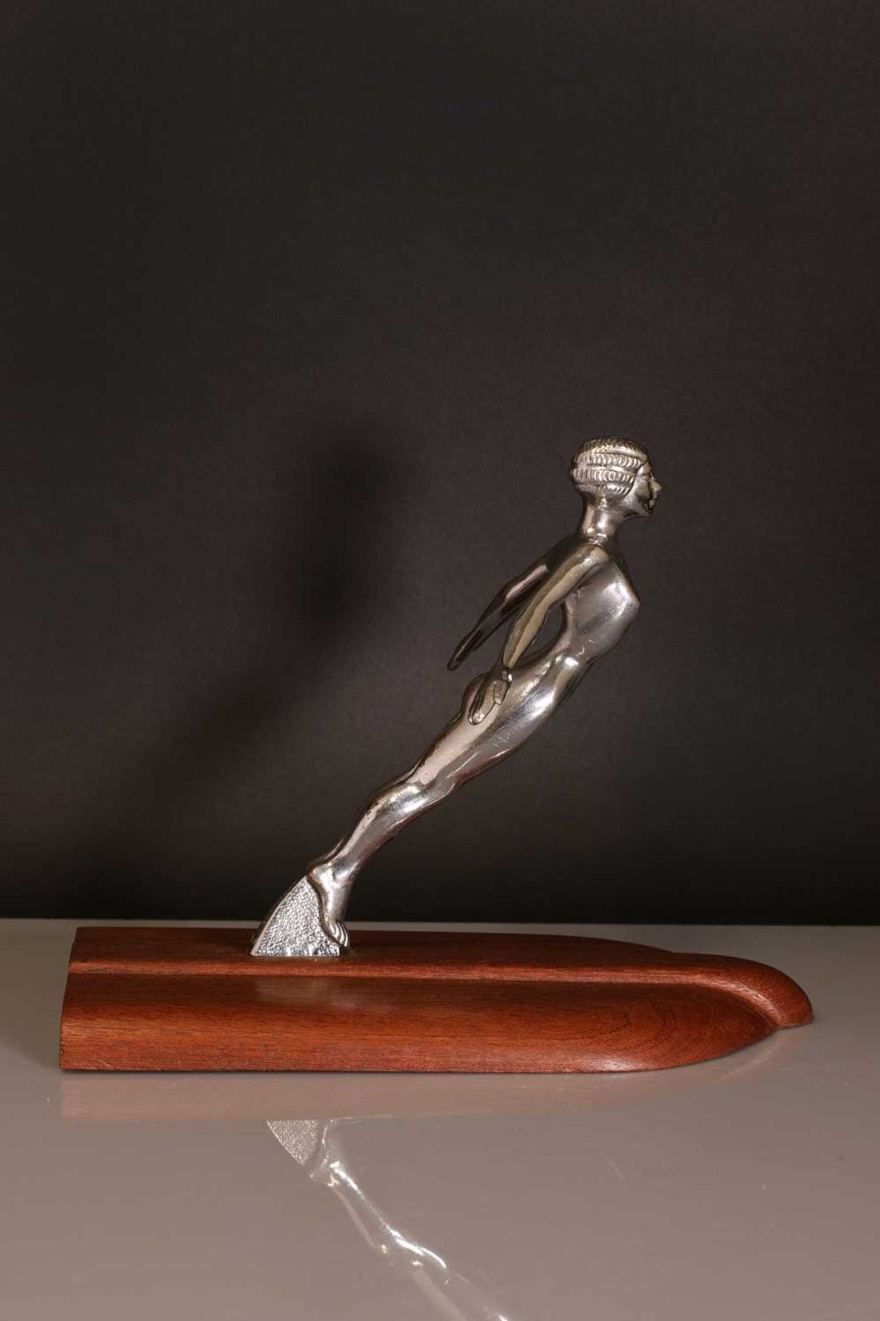 An Art Deco 'Desmo' cast and chrome car mascot, - Image 4 of 4