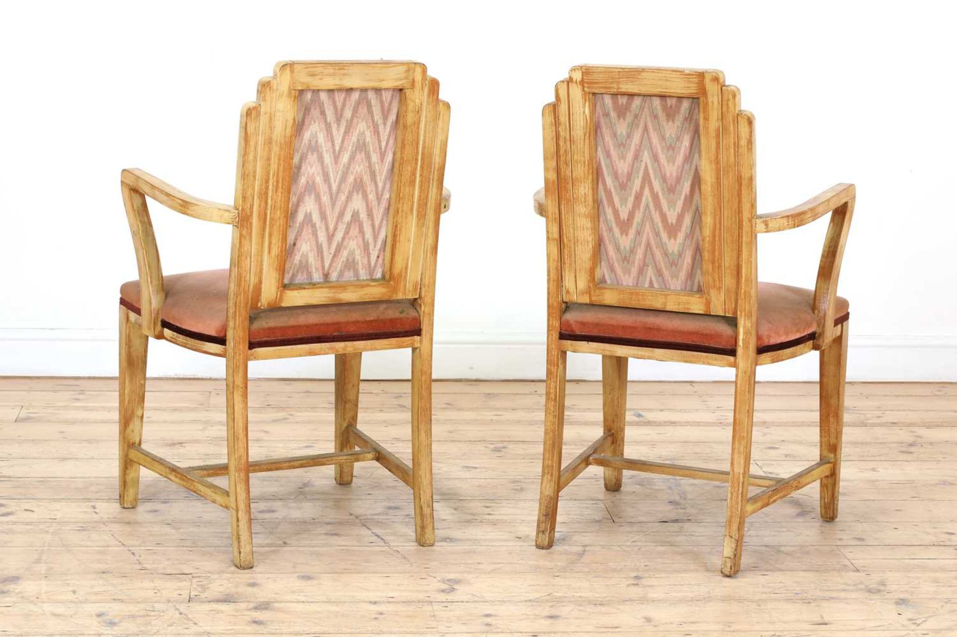 A pair of Art Deco painted elbow chairs, - Image 3 of 3