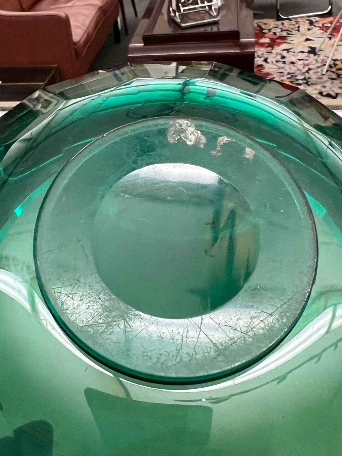 A Moser green glass bowl, - Bild 3 aus 6