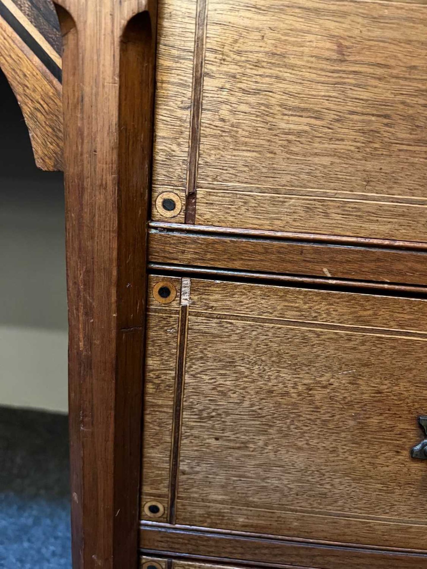 An Aesthetic walnut inlaid dressing table, - Image 16 of 20