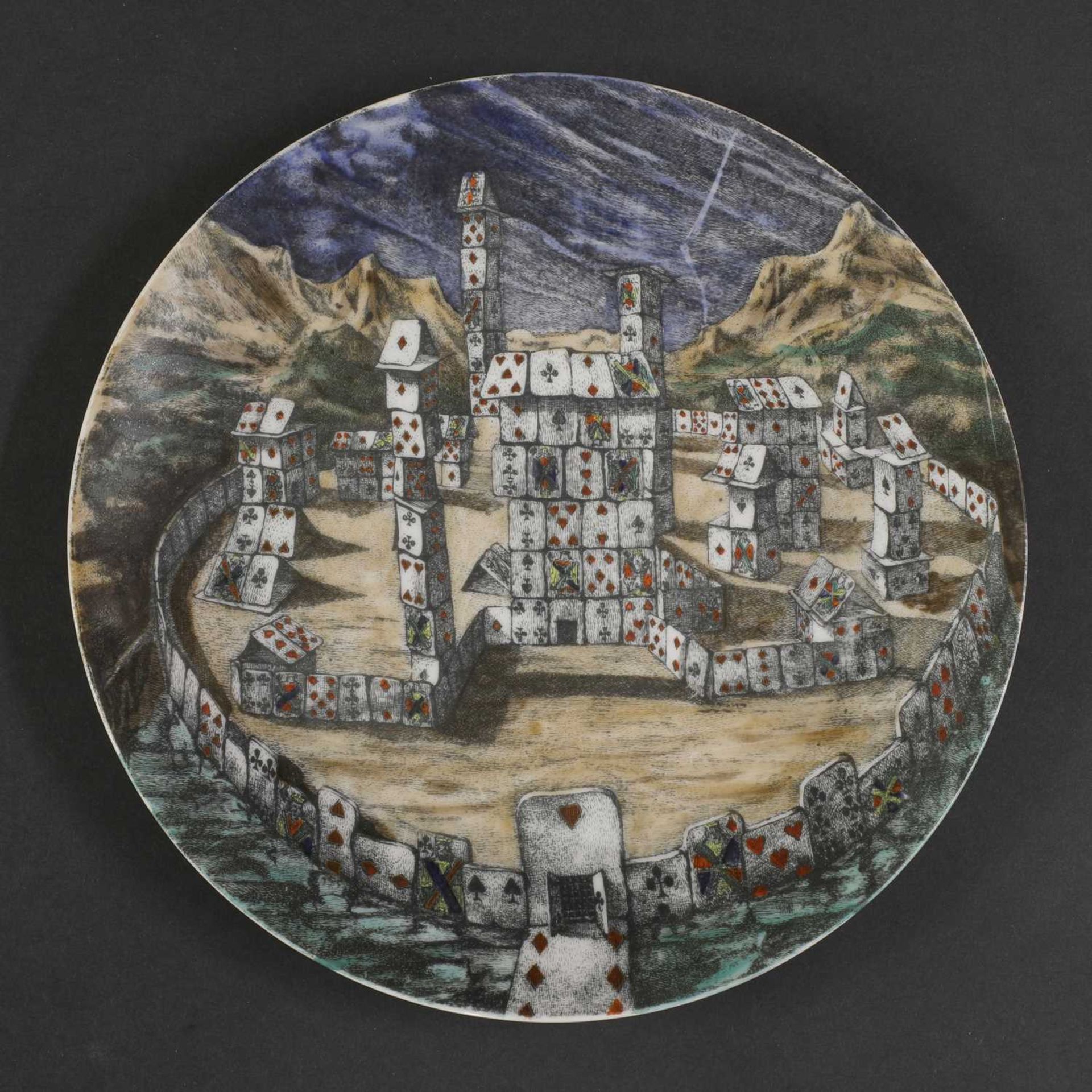 Ten 'Città di Carte' (City of Cards) porcelain plates, - Image 2 of 15