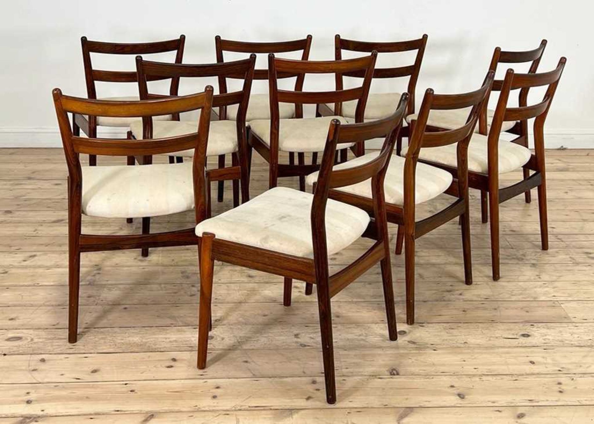 A set of ten Danish 'Model 460' rosewood dining chairs, - Image 2 of 8