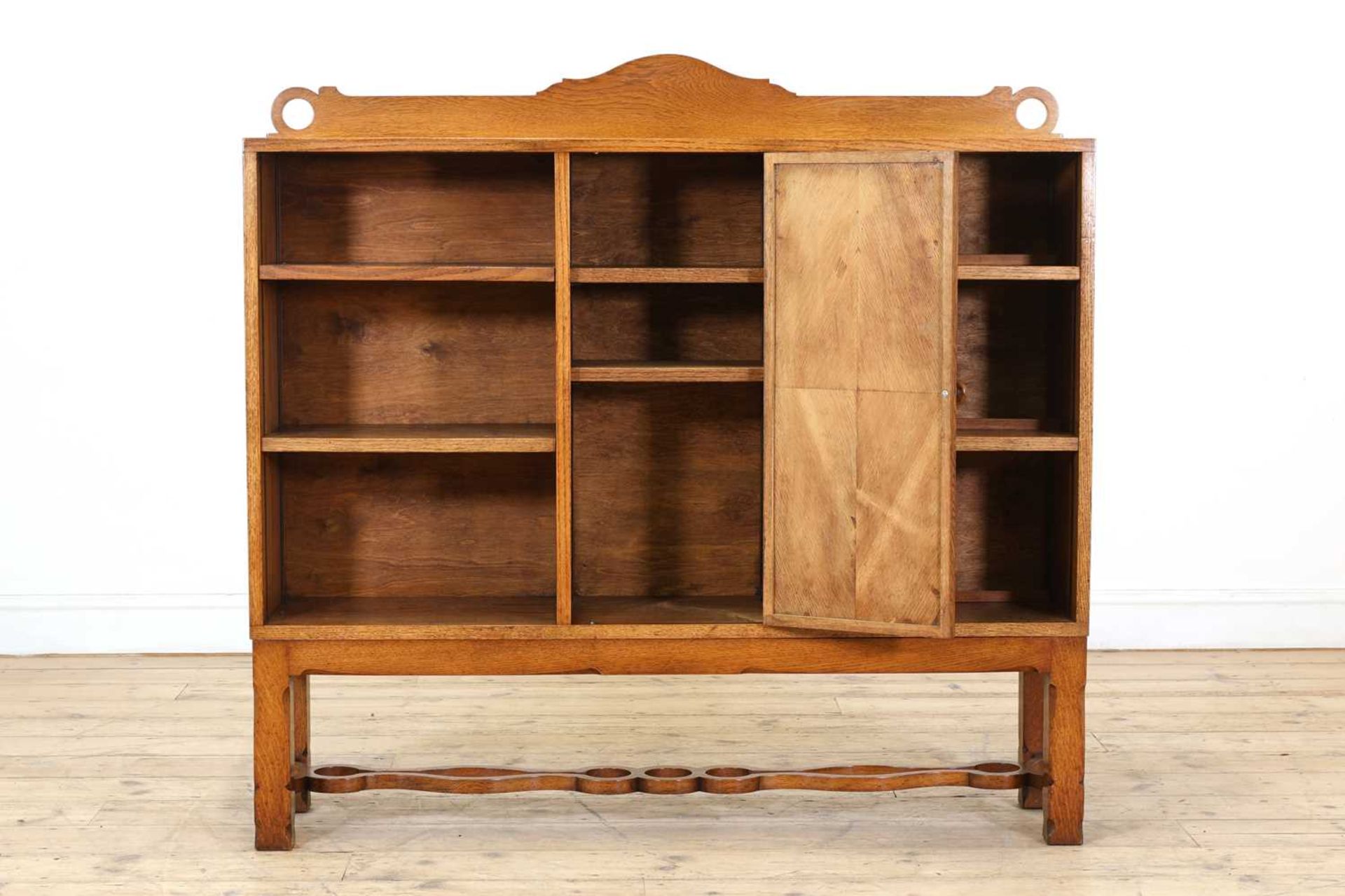 An oak bookcase,