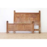 An Heal & Son oak double bed frame,