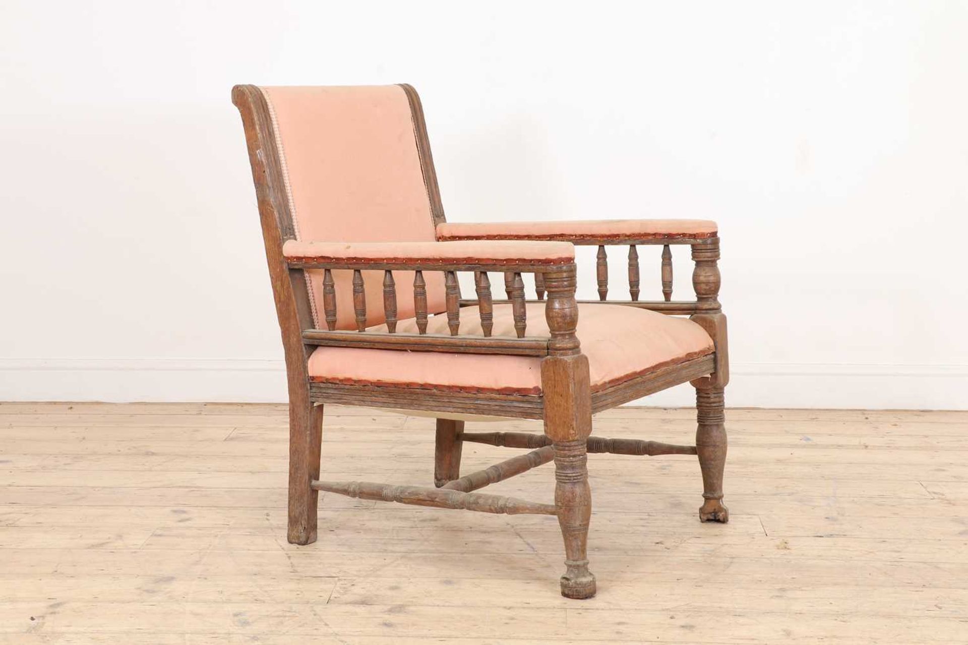 An oak armchair,
