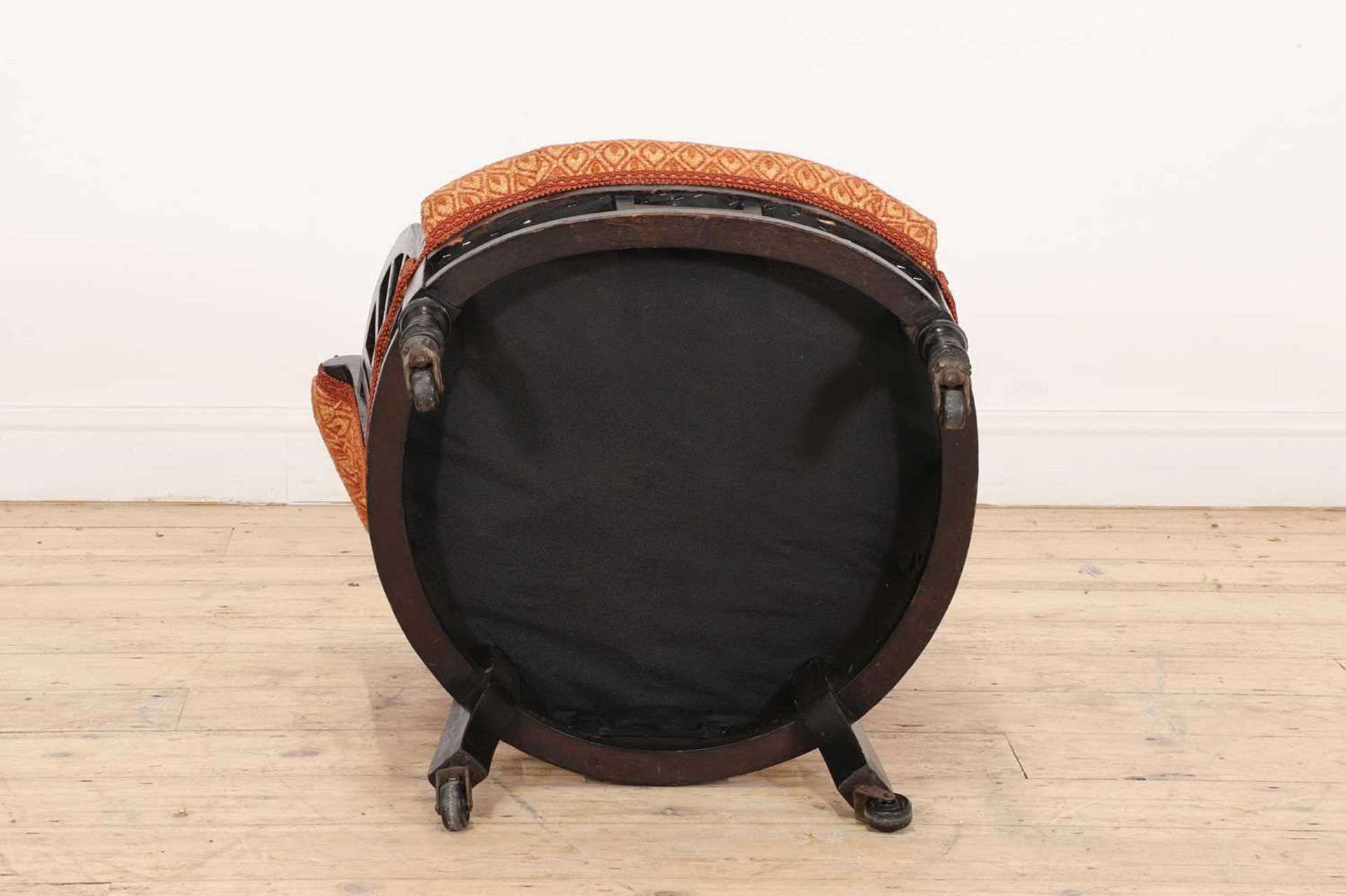 An ebonised armchair, - Image 3 of 4