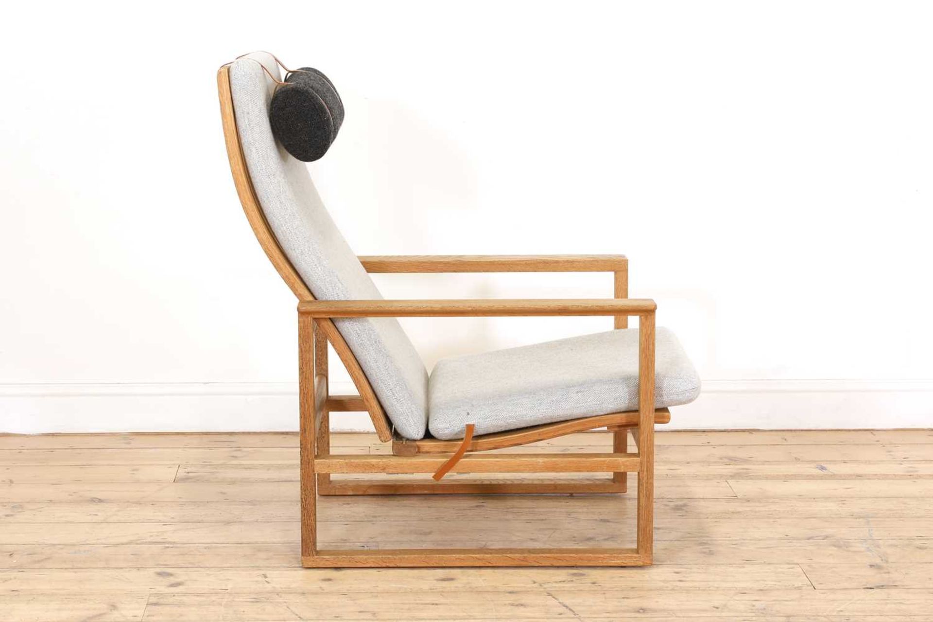 A Danish 'Model 2254' oak sled lounge chair, - Image 2 of 7