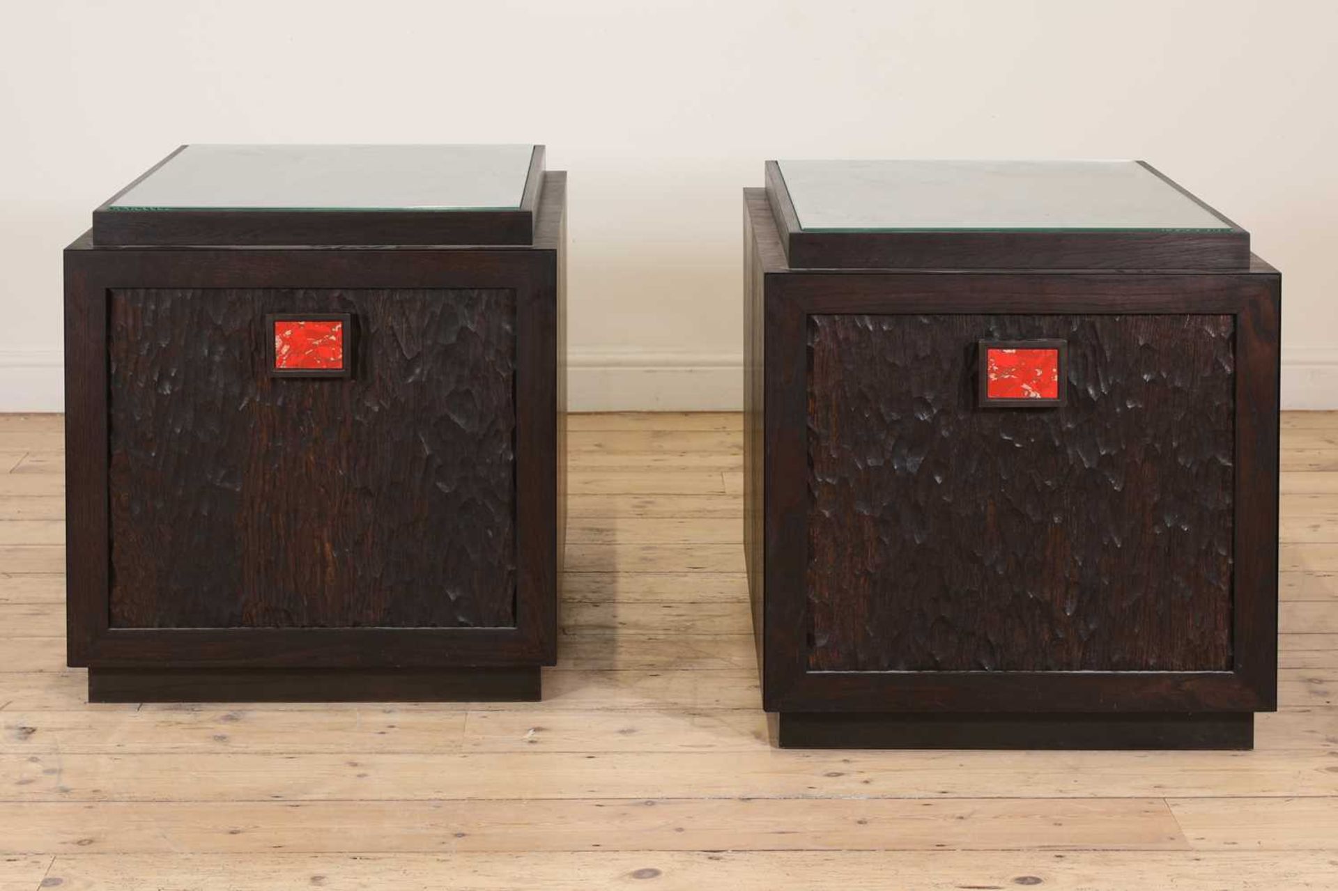 A pair of brutalist-style chests,