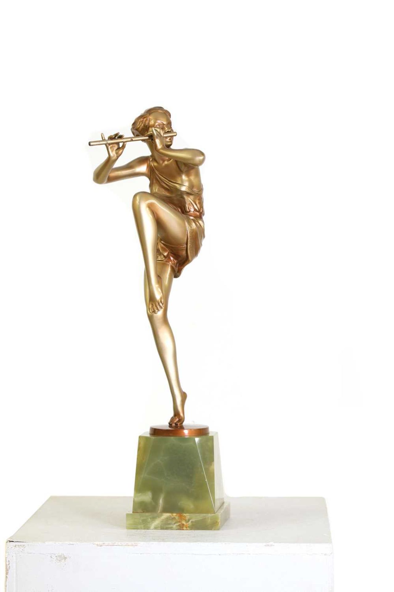 An Art Deco cold-painted figure, 'The Flute Player' - Image 2 of 15