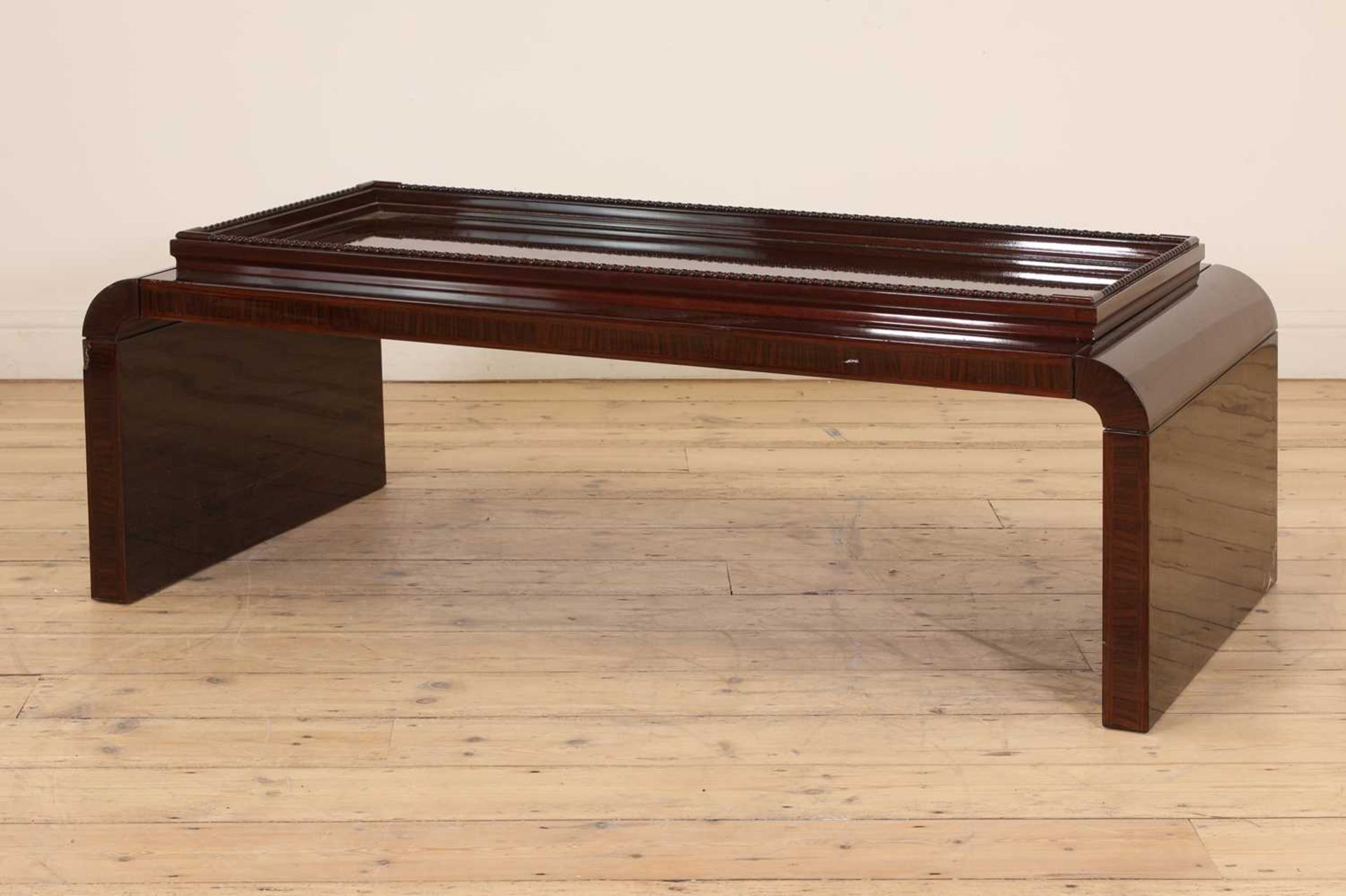 A contemporary Macassar coffee table,