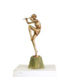 An Art Deco cold-painted figure, 'The Flute Player'