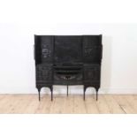 An Aesthetic Coalbrookdale cast iron fireplace,