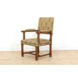 An oak armchair,