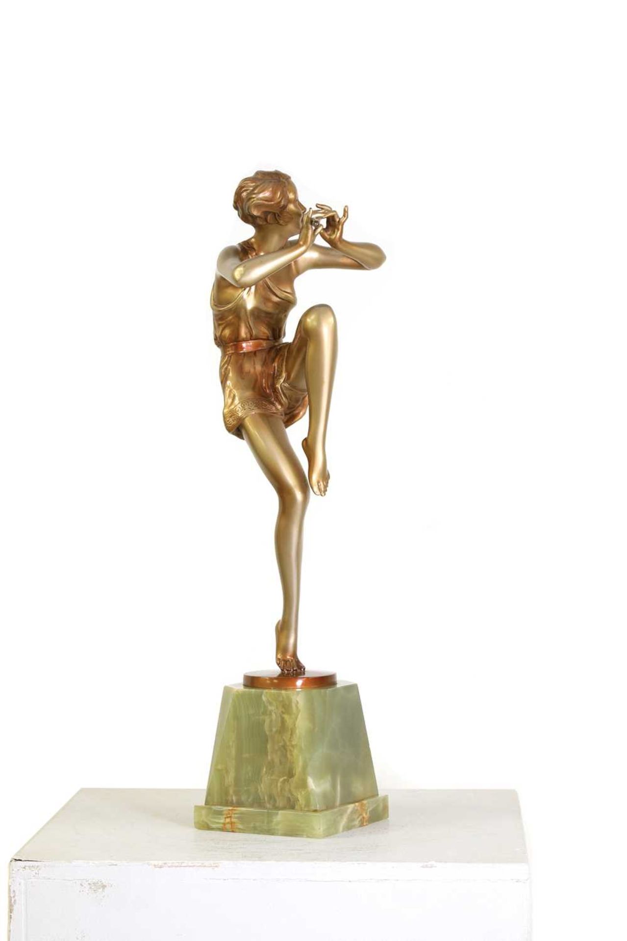 An Art Deco cold-painted figure, 'The Flute Player' - Image 3 of 15