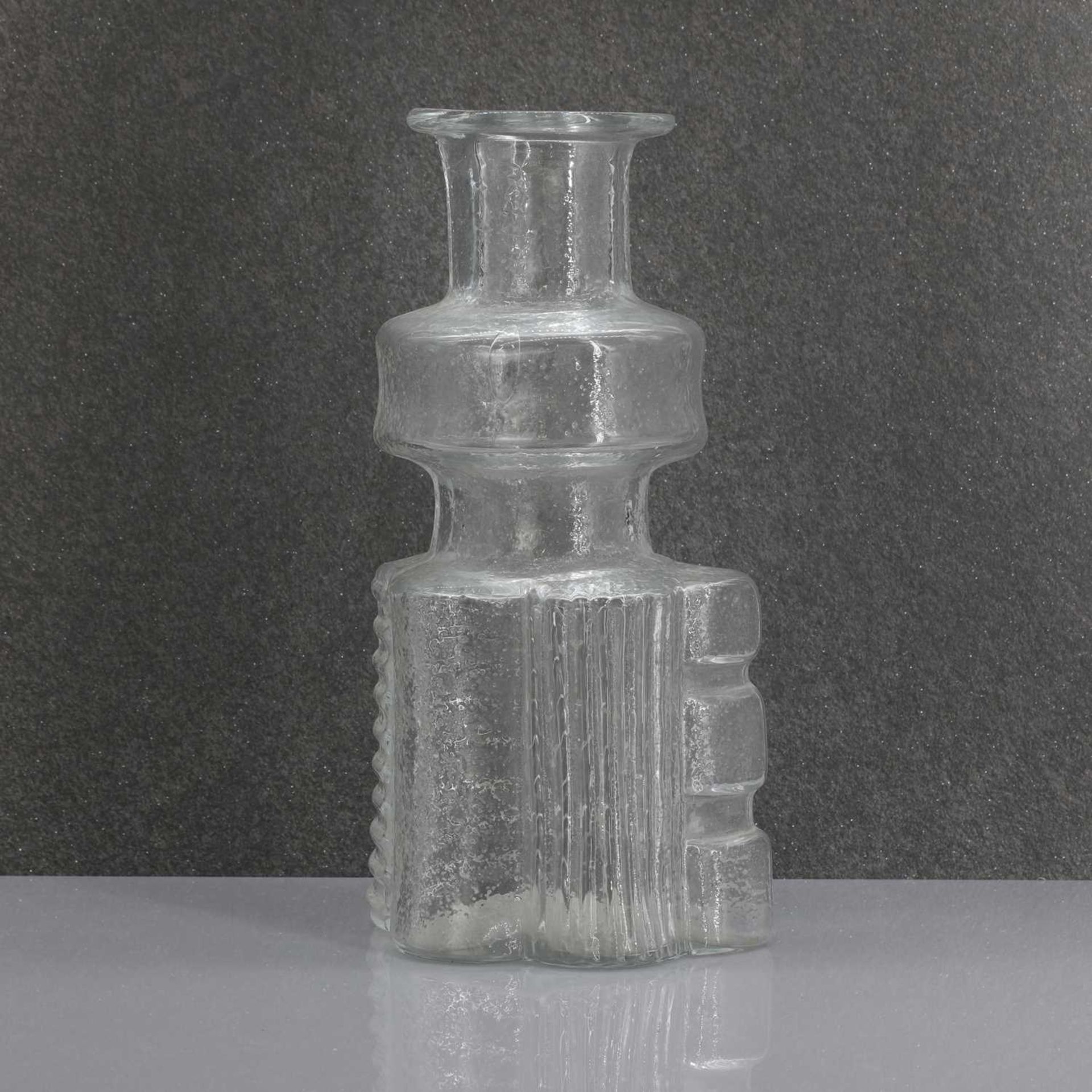 An Alsterfors moulded clear glass vase,