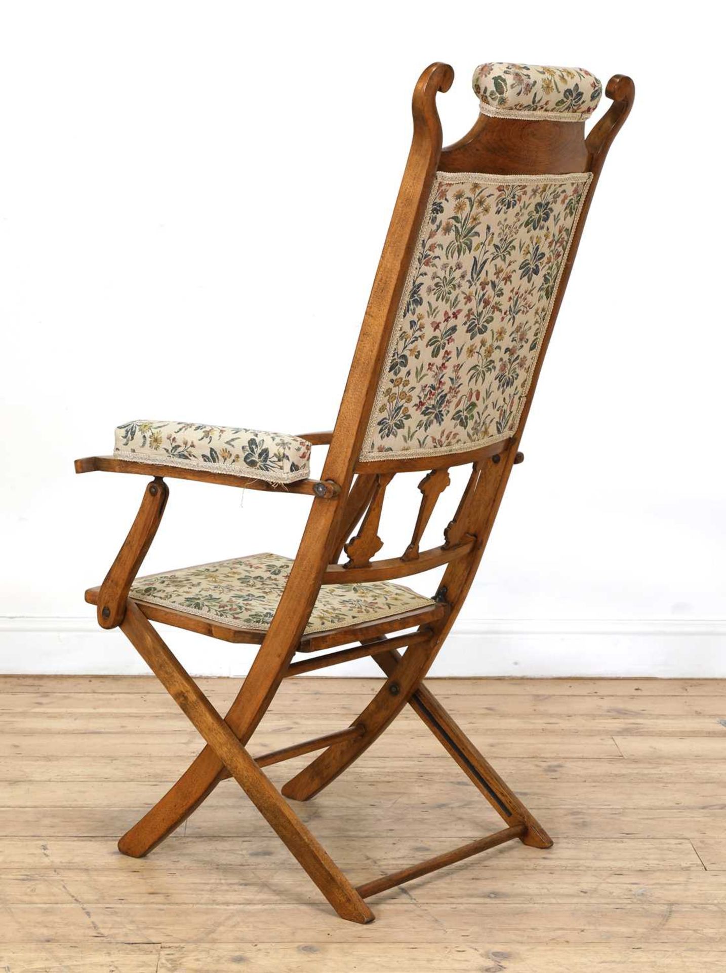 An Arts and Crafts folding upholstered chair, - Image 2 of 8