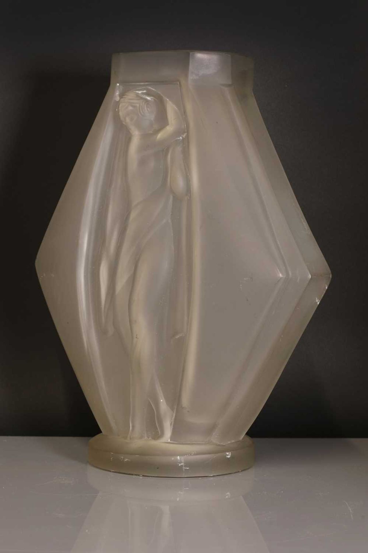 An Art Deco Etling glass vase, - Image 2 of 3