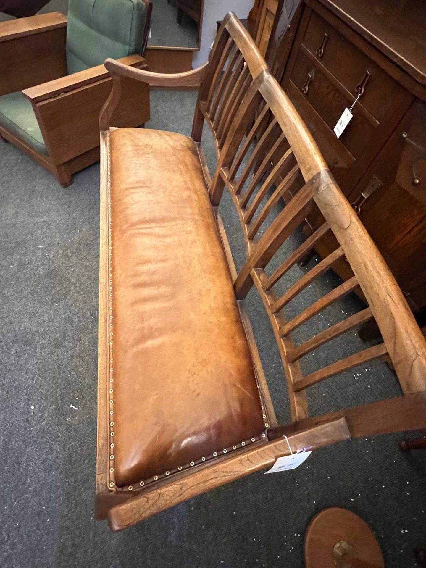 A Cotswold School oak chair-back settee, - Bild 6 aus 10