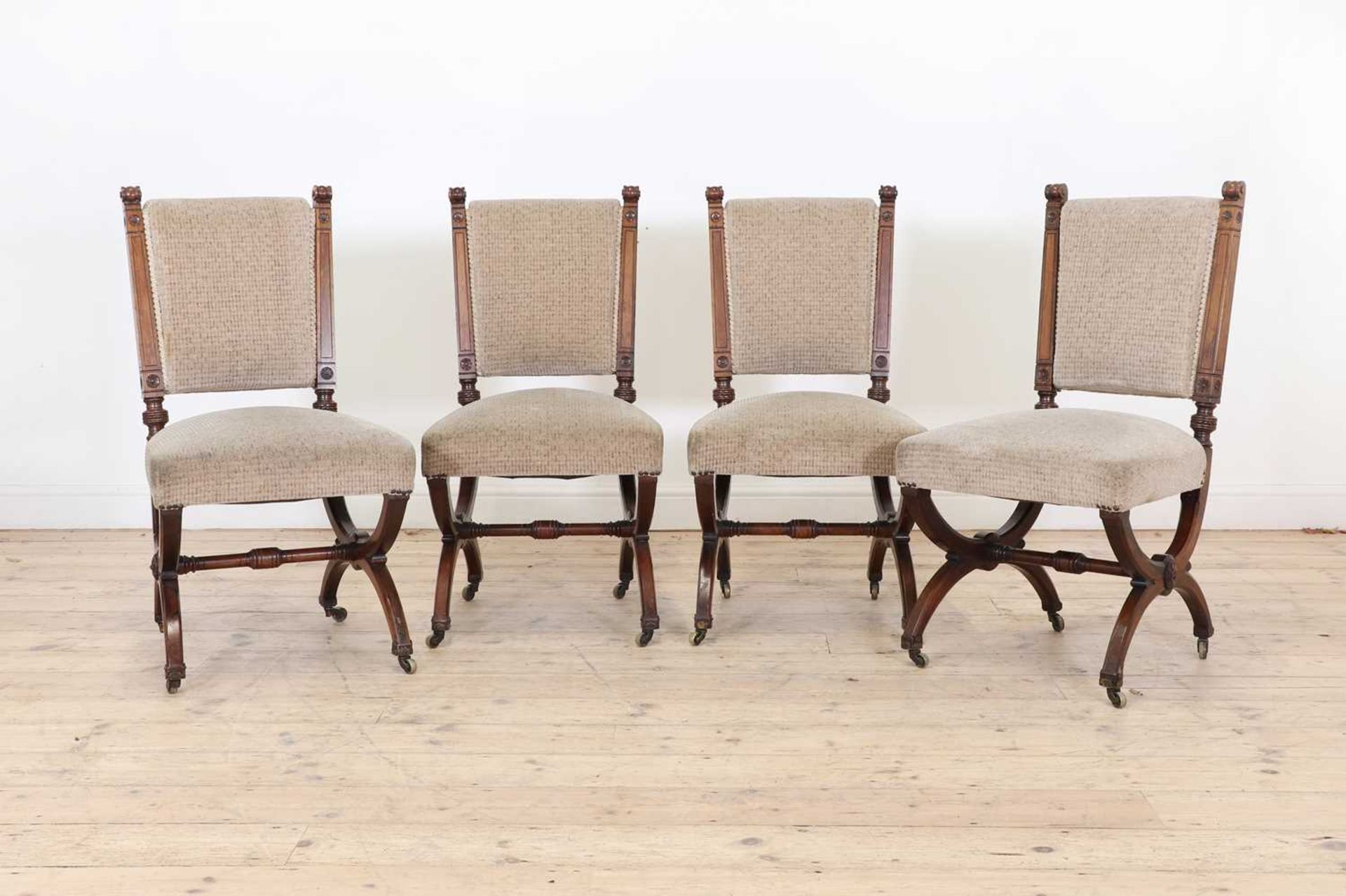 A set of four Aesthetic rosewood chairs,