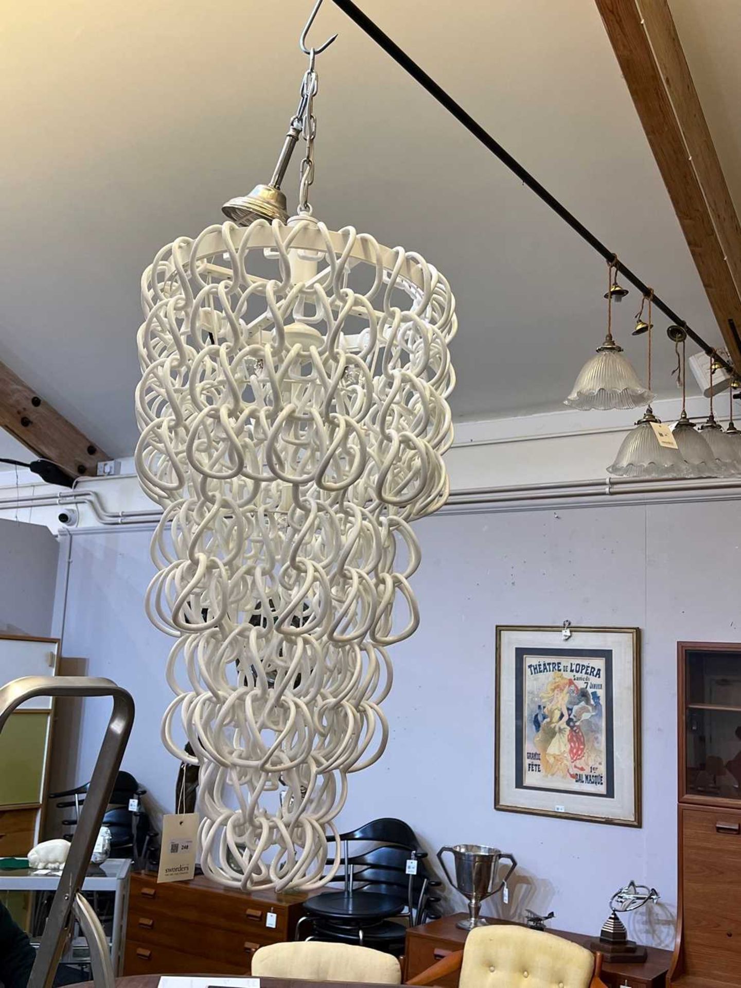 A contemporary glass hook chandelier, - Image 5 of 5