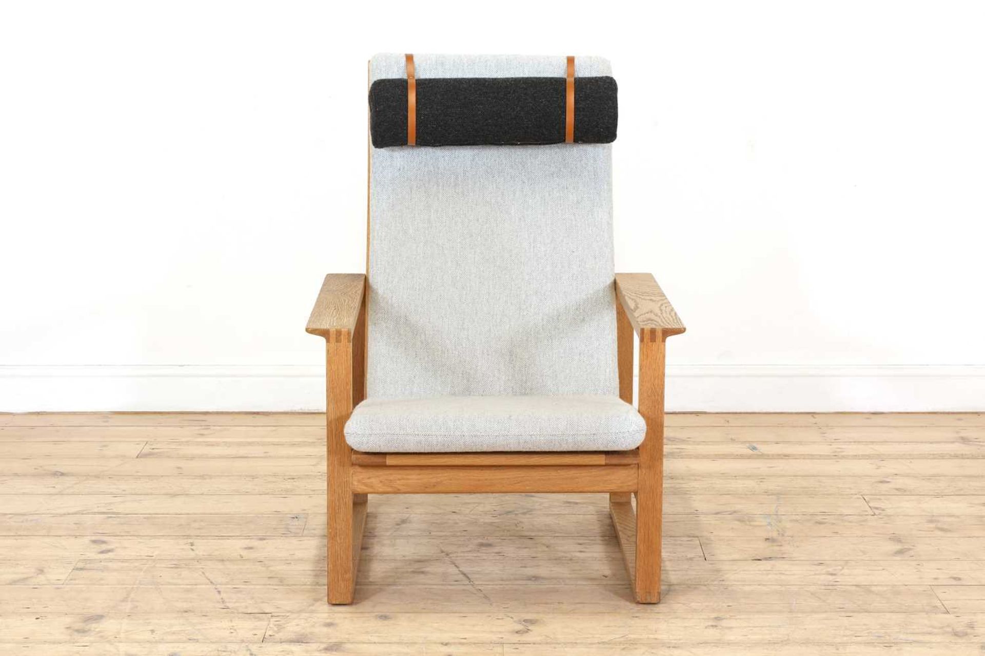 A Danish 'Model 2254' oak sled lounge chair, - Image 3 of 7