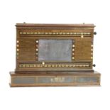 An Edwardian walnut billiards or 'Life Pool' scoreboard by J. Ashcroft & Co