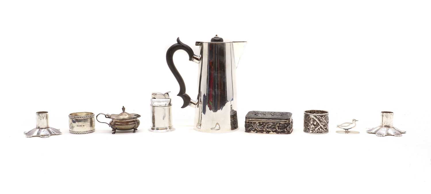 A collection of silver items