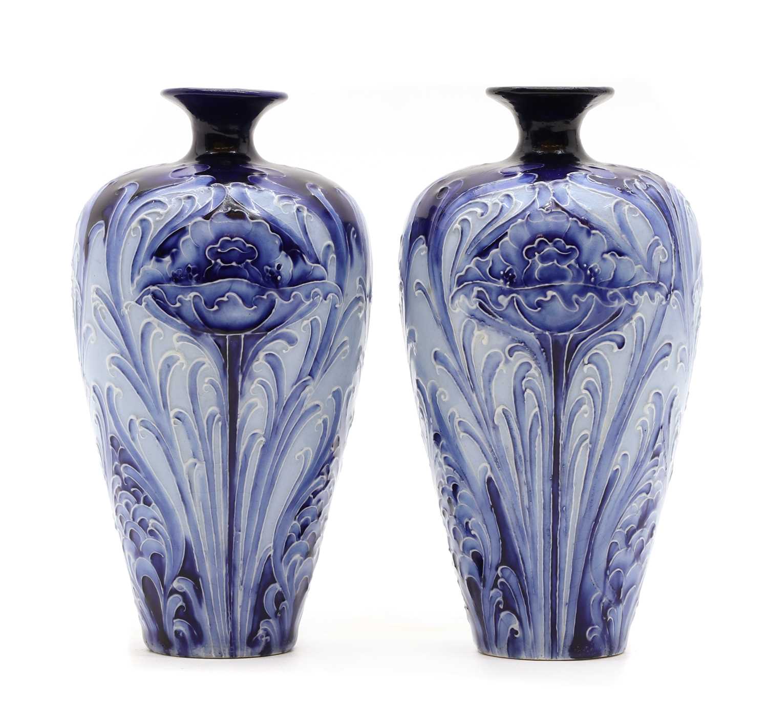 A pair of James Macintyre Florian ware vases,