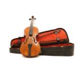 A cased violin