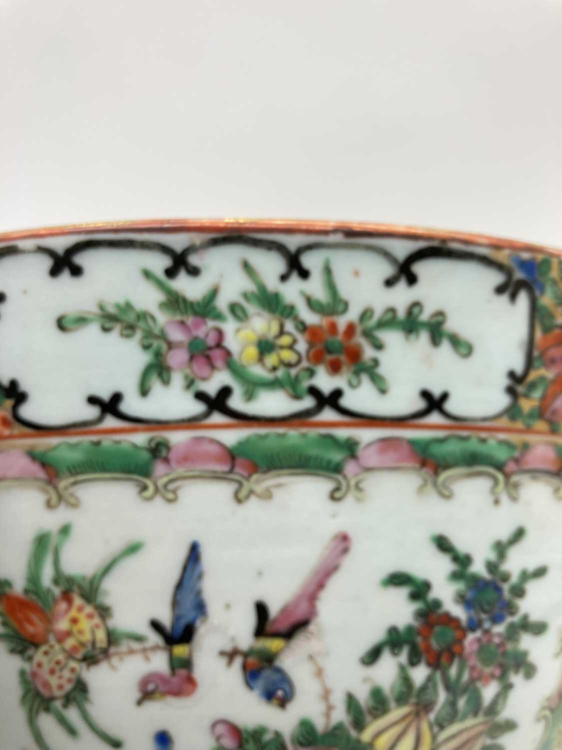 A Chinese canton famille rose punch bowl, - Image 8 of 13