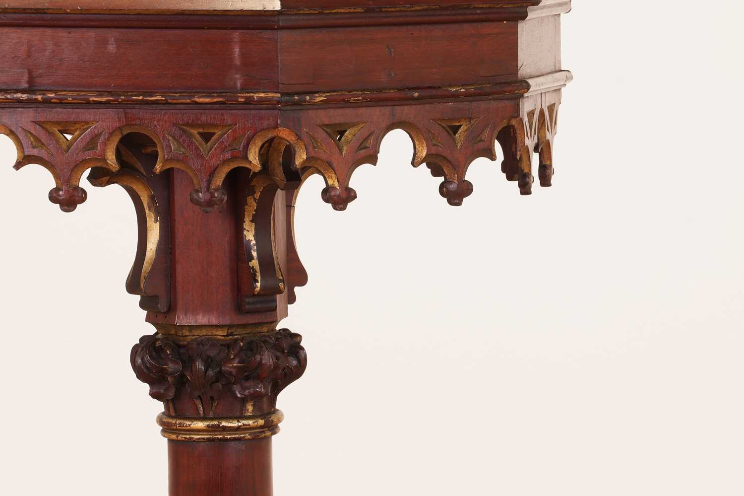 A Gothic Revival parcel-gilt pier table, - Image 8 of 11