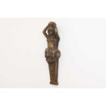 A carved and painted hardwood corbel or figurehead,