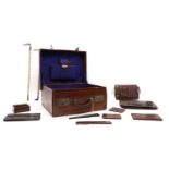 A vintage crocodile vanity case,