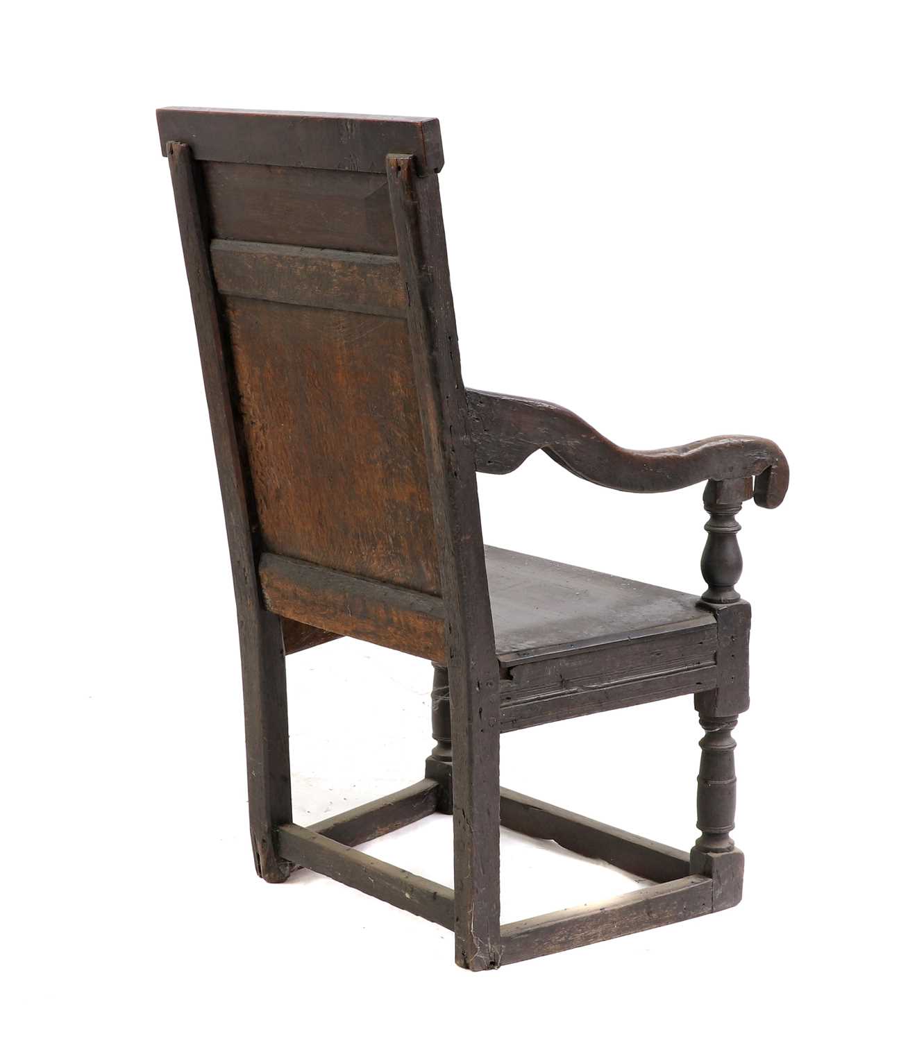 An oak Wainscot armchair, - Image 2 of 2