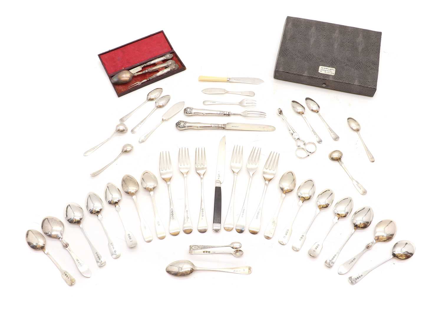 A collection of silver flatware - Image 3 of 5