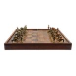 An Anglo-Indian rosewood chess or backgammon board,