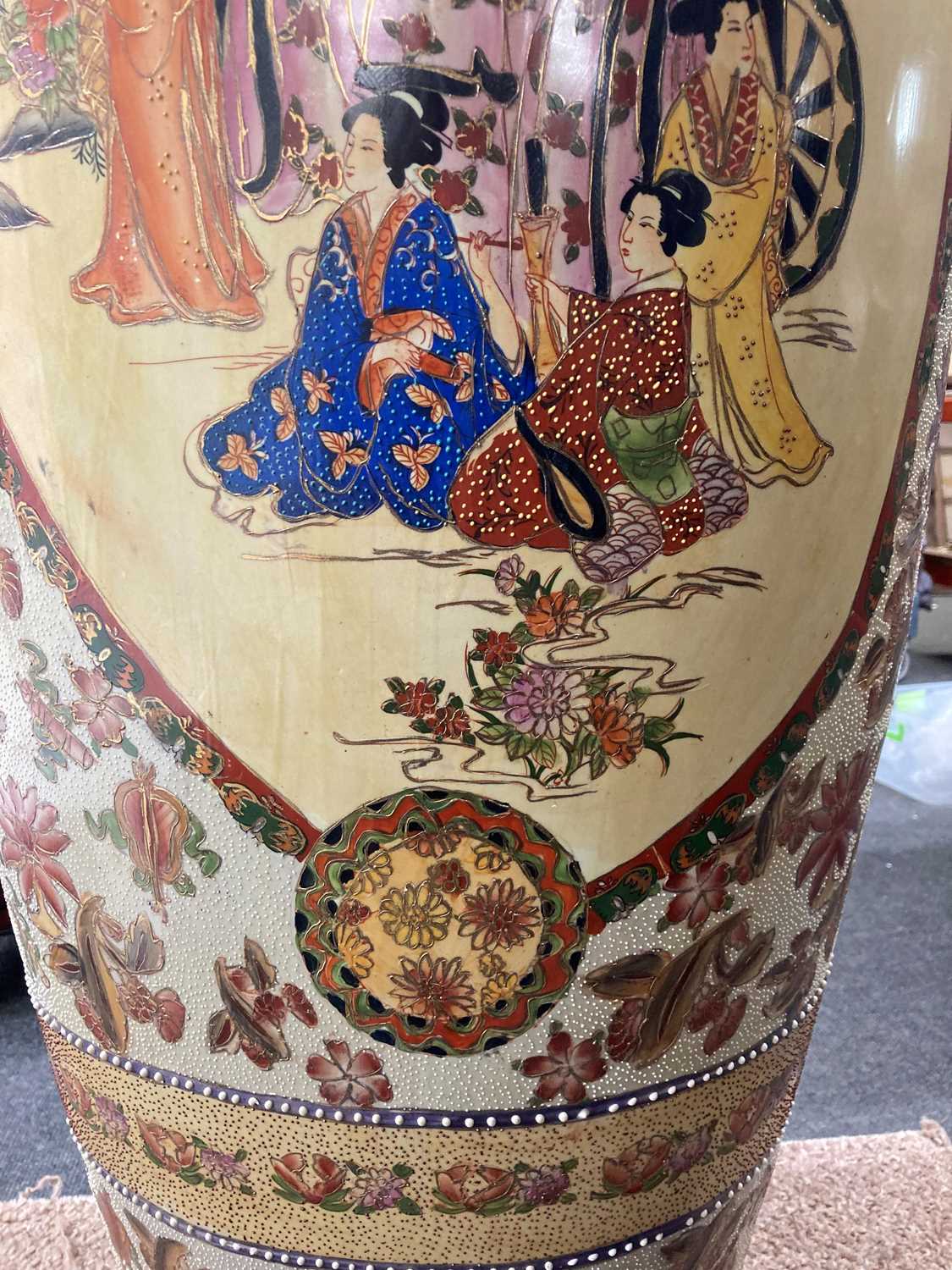 A large Japanese Satsuma ware vase, - Image 56 of 57