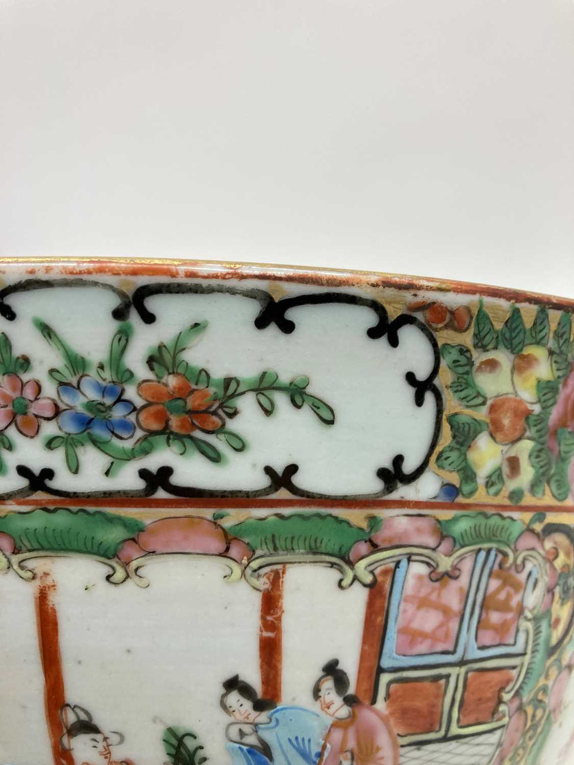 A Chinese canton famille rose punch bowl, - Image 10 of 13