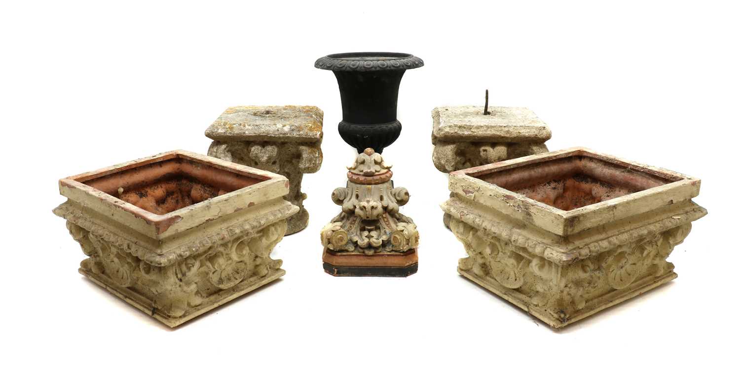 A pair of composite stone Corinthian column capitals - Image 2 of 3