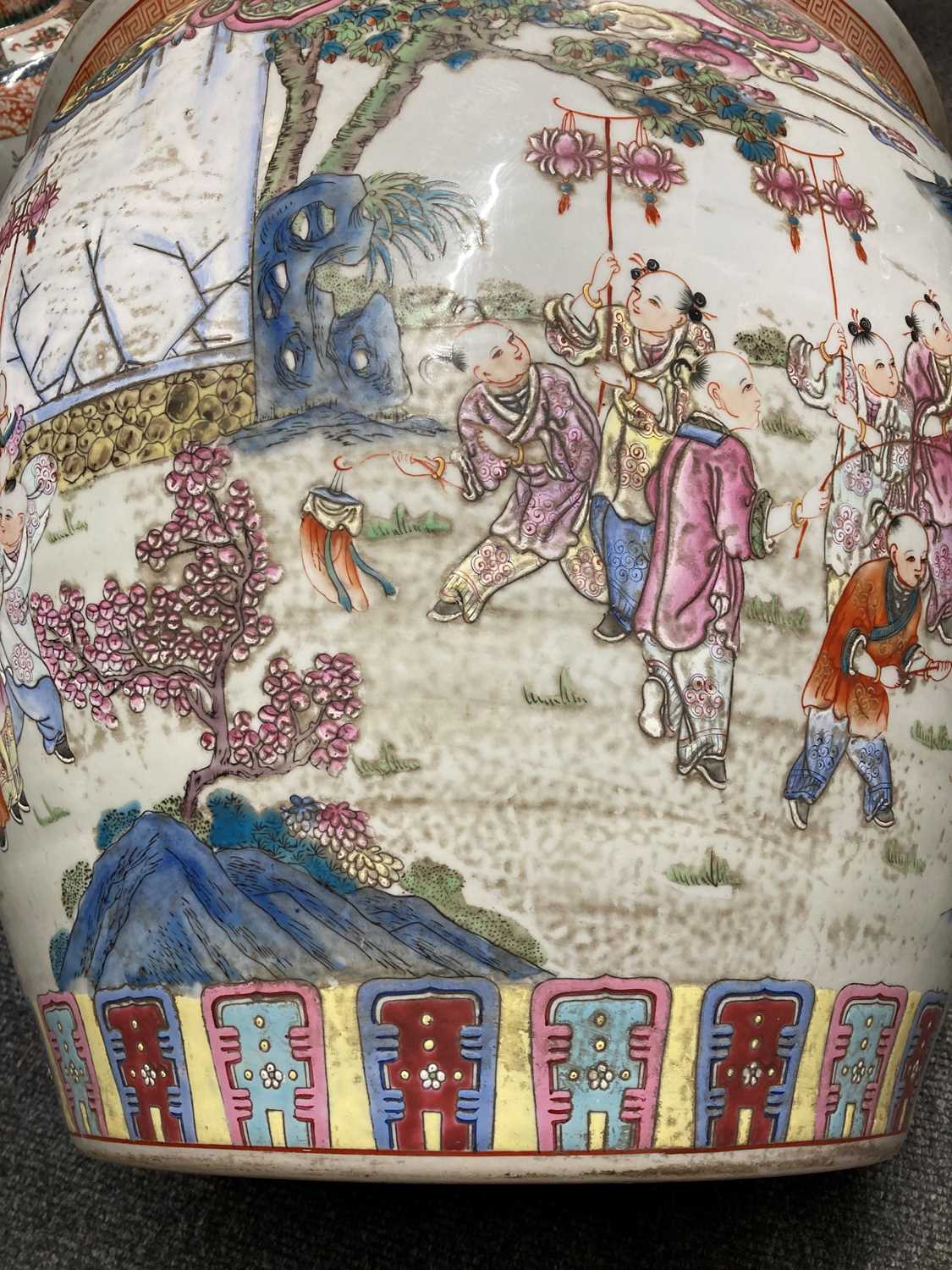 A large Chinese famille rose fish bowl, - Image 6 of 17