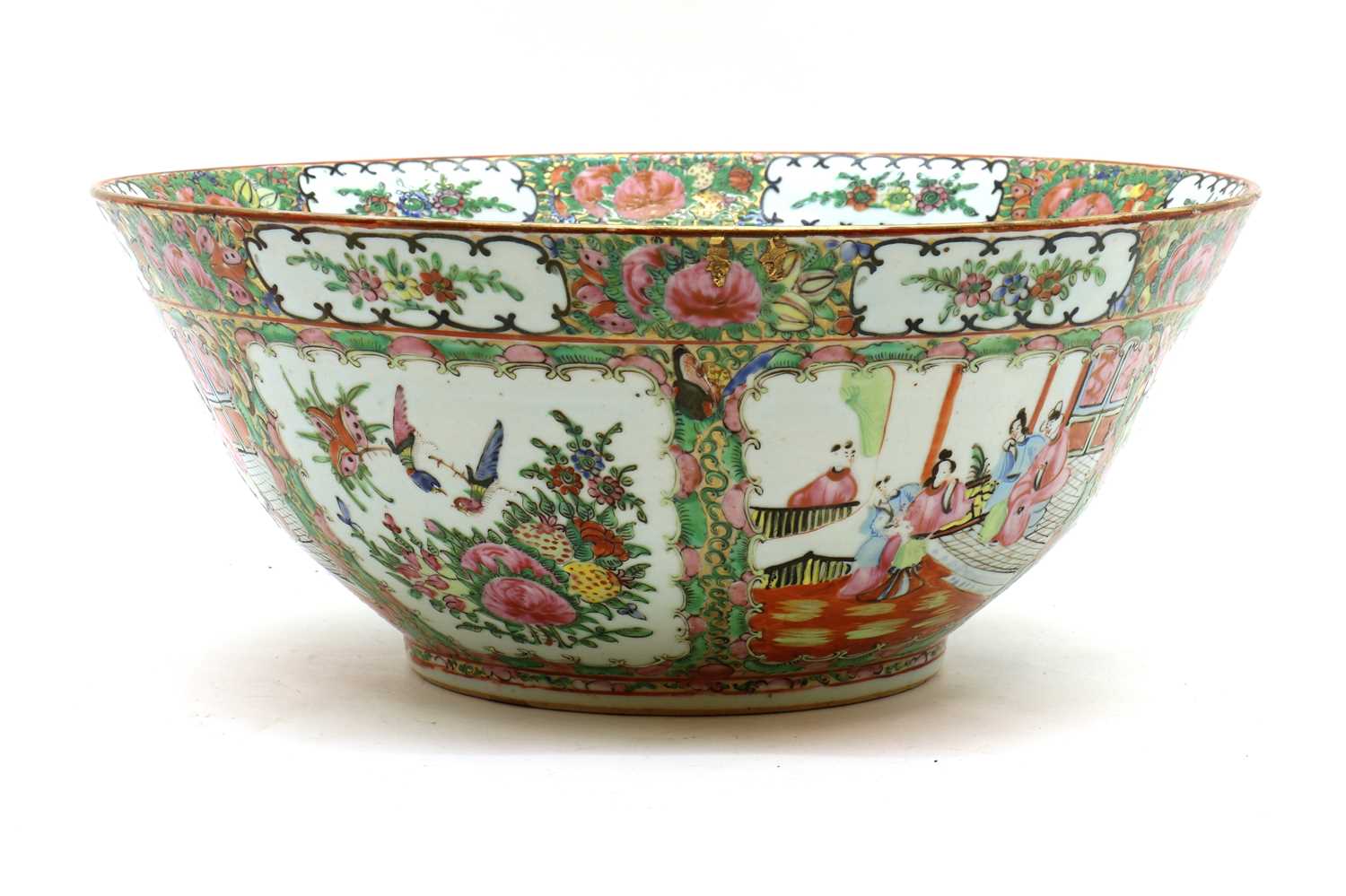 A Chinese canton famille rose punch bowl, - Image 2 of 13