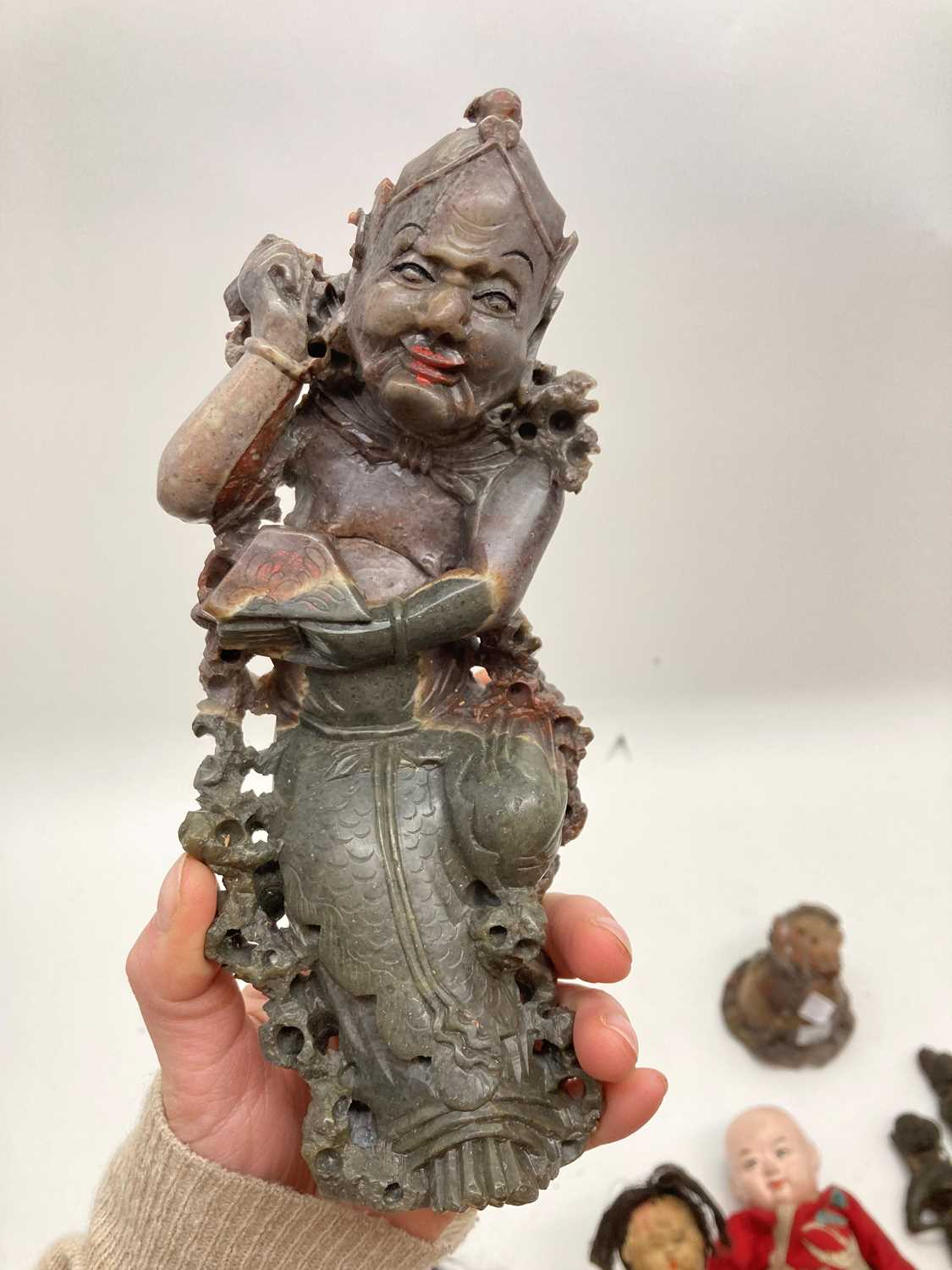 A Chinese soapstone carving, - Image 5 of 46