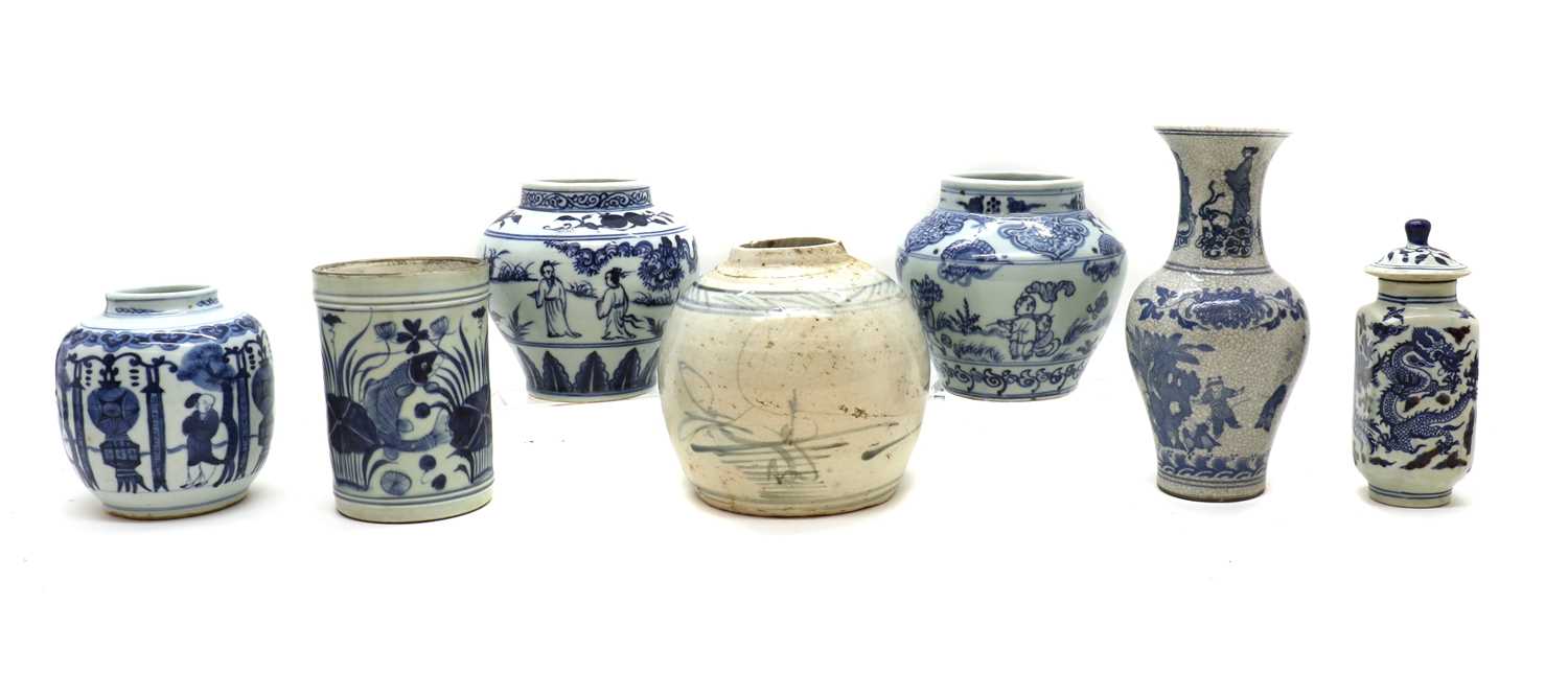 A collection of Chinese blue and white jars, - Image 2 of 46